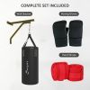 Soozier Heavy Bag Wall Mount Set, Unfilled Punching Bag Hanger with Boxing Gloves for Muay Thai and MMA Training - default