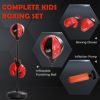 Qaba Height Adjustable Punching Bag for Kids w/ Stand & Boxing Gloves for 5-10 Years, Red | Aosom - Red