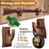 Gun Rack Wall Mount Hold Up Displays Horizontal Gun Rack and Shotgun Hooks Store Rifle Shotgun Bow Real Hardwood Hanger Brown - Brand in process