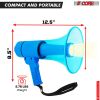 5Core Megaphone Speaker Waterproof 50W Bull Horn Battery Power Cheer Megafono 800 Yards Range Loudspeaker W LED Light Siren Ergonomic Handle for Coach