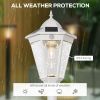 Outsunny 76.5" Solar Lamp Post Lights Outdoor, Vintage Streetlight, All Weather Protection, Auto Sensor Control, Adjustable Brightness, with Clear - d
