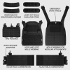 Quick Release Airsoft Weighted Military Breathable Vests - Black