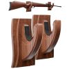 Gun Rack Wall Mount Hold Up Displays Horizontal Gun Rack and Shotgun Hooks Store Rifle Shotgun Bow Real Hardwood Hanger Brown - Brand in process