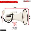 5 Core Megaphone Bullhorn Speaker 100W Professional Bull Horn Battery Power Cheer Megafono 2000 Yard Range Loudspeaker W Siren Recording Ergonomic Han