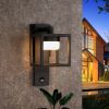 Inowel Outdoor Motion Sensor Wall Light - 650lm GX53 LED Bulb - Modern Wall Sconce - Waterproof - Black