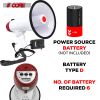 5Core Megaphone Bullhorn Speaker 50W Bull Horn Cheer Megafono 300M - 20RF BT