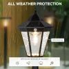 Outsunny 94.5" Outdoor Solar Lamp Post Light, Aluminum Floor Lamp, Solar Powered Vintage Street Light for Garden, Lawn, Pathway, Driveway, Black - Bla