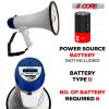 5 CORE Megaphone 20W Bull Horn 300 Yard Range w Loud Siren Portable Volume Control Voice Amplifier Horn Cheer Noise Maker for Coaches Sporting Event P