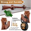 Gun Rack Wall Mount Hold Up Displays Horizontal Gun Rack and Shotgun Hooks Store Rifle Shotgun Bow Real Hardwood Hanger - Teslyar