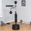 HOMCOM Punching Bag with Stand Heavy Duty Boxing Set Sports Black 34.75"L x 19.75"W x 63"-90.5"H PU - Black