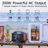 200W Portable Power Station;  FlashFish 40800mAh Solar Generator with 60W 18V ETFE Portable Solar Panel;  Flashfish Foldable Solar Charger - E200+YSP6