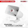 5Core Indoor Outdoor PA Horn Speaker Pair 8 x 5 Inch Loud PA System 8 Ohm 65W Loud Siren Audio - White