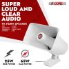 5Core Indoor Outdoor PA Horn Speaker Pair 8 x 5 Inch Loud PA System 8 Ohm 65W Loud Siren Audio - White