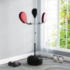 Soozier Boxing Bag with Stand, Adjustable Height Punching Speed Bag with 2 Target Arms, for Training, Exercise, Black - Black