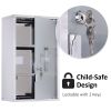 HOMCOM Medicine Cabinet Lockable 12"x20", Stainless Steel, 3 Tier with Shelves for Bathroom Storage - default