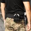 Double Handcuff Pouch, Open-Top MOLLE Tactical Handcuff Holster With Molle Belts Vest - Black