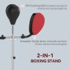 Soozier Boxing Bag with Stand, Adjustable Height Punching Speed Bag with 2 Target Arms, for Training, Exercise, Black - Black