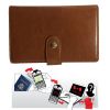 Passport Wallet with RFID Safe Lock - Brown