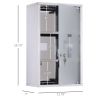 HOMCOM Medicine Cabinet Lockable 12"x20", Stainless Steel, 3 Tier with Shelves for Bathroom Storage - default