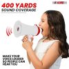 5 Core Megaphone Bullhorn Speaker 15W Mini Battery Power Bull horn w Siren 400 Yard Range - HW 1 - HW 1