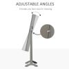 HOMCOM Lockable Jewelry Cabinet with Full-Length Mirror Floor Standing Organizer 4 Adjustable Angles Grey - Grey